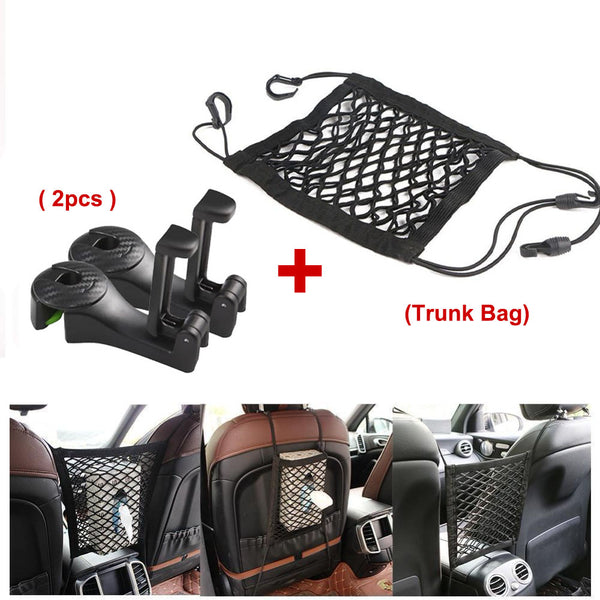 5-Pack Universal Car Headrest Hooks – Black PP Plastic, Hang Bags, Purses, Or Groceries, Easy Setup