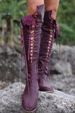 SWONCO Women's High Boots 2018 Spring Autumn PU Leather Fashion Tassel Ladies Thigh High Boot Women Boots Long Boot Woman Shoes